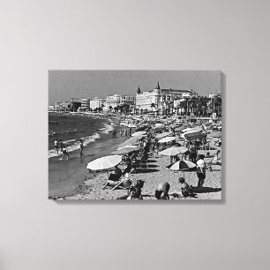 Vintage Frankreich Cannes der Strand Leinwanddruck