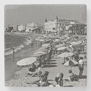 Vintage Frankreich Cannes der Strand Steinuntersetzer