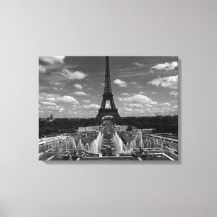 Vintage Frankreich Paris Brunnen Eiffelturm Leinwanddruck
