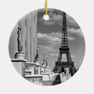 Vintage Frankreich Paris Eiffelturm Chaillot-Palas Keramik Ornament