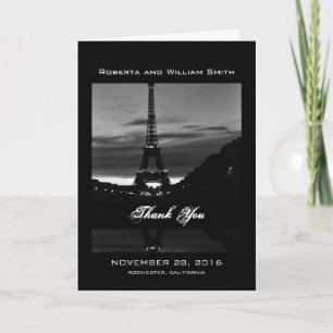 Vintage Frankreich Paris Eiffelturm Reflexion Dankeskarte