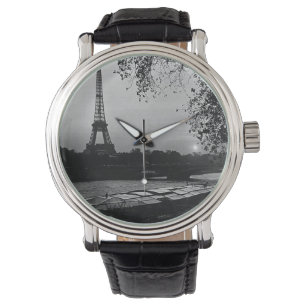 Vintage Frankreich Paris Eiffelturm Sonnenuntergan Armbanduhr