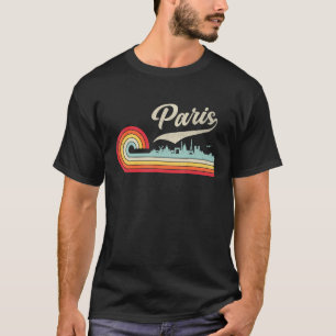 Vintage Frankreich Paris Stadt Retro Sonnenunterga T-Shirt