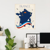 Vintage Frankreich Poster (Heimbüro)