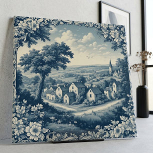 Vintage Frankreich Szene Florales Rahmen Toile De Fliese