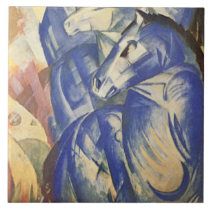 Vintage Franz Marc Der Turm der blauen Pferde Fliese