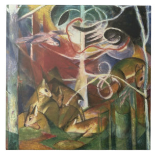 Vintage Franz Marc Rehe im Wald Fliese