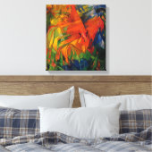 Vintage Franz-Marc-Tiere in einer Landschaft Leinwanddruck (Insitu (Schlafzimmer))