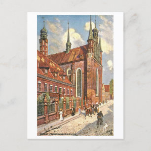 Vintage Franziskanerkloster in Danzig/Gdansk Postkarte