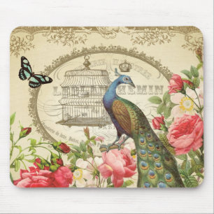 Vintage-Franziskanischer-Pfau-Mauspad Mousepad