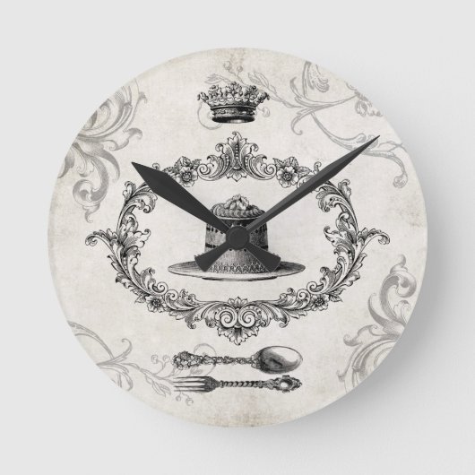Vintage Franzose-Kuchenwanduhr Runde Wanduhr (Vorderseite)
