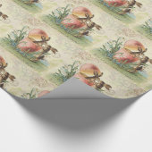 Vintage Franzose-Osterhasen Geschenkpapier (Ecke)