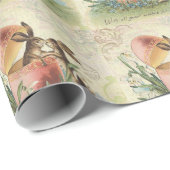 Vintage Franzose-Osterhasen Geschenkpapier (Rolleneckpunkt)