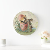 Vintage Franzose-Osterhasen Große Wanduhr (Zuhause)