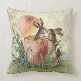 Vintage Franzose-Osterhasen Kissen