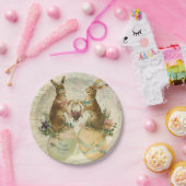 Vintage Franzose-Osterhasen Pappteller (Party)