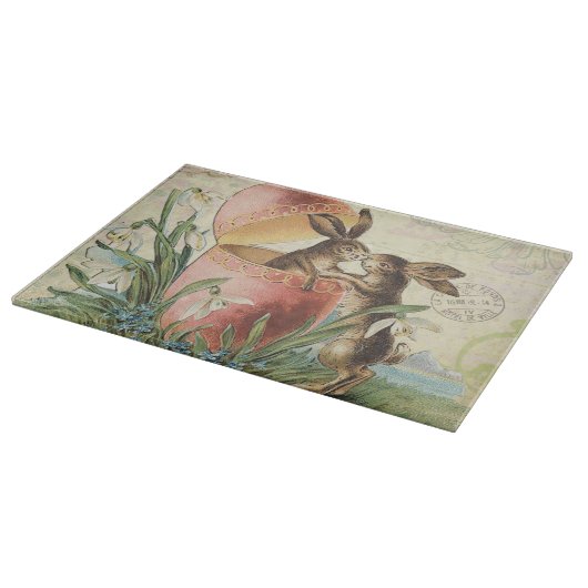 Vintage Franzose-Osterhasen Schneidebrett (Ecke)