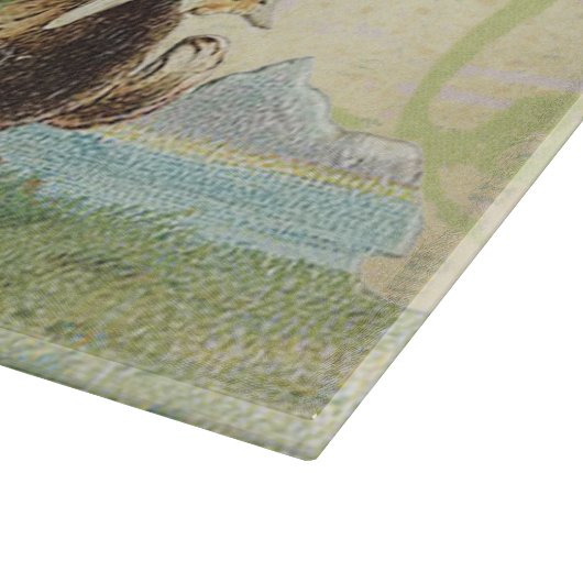 Vintage Franzose-Osterhasen Schneidebrett (Ecke)