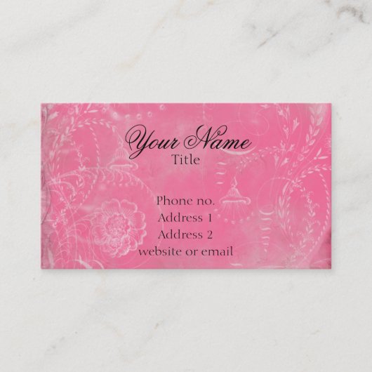 Vintage Franzosen Toile Gewohnheit färbt Visitenkarte (Vorderseite)