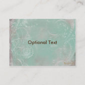 Vintage Franzosen Toile u. Skript-grünliches Blau Visitenkarte (Rückseite)