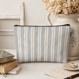 Vintage Französisch Blau & Braun - Neutrales Landh Zubehörtasche
