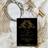 Vintage Französisch Classic Elegante Schwarze Hoch Einladung