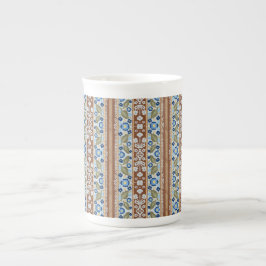 Vintage französisch inspirierte gestreifte Blumen- Porzellantasse