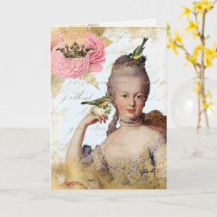 Vintage Französisch Marie Antoinette shabby Grußka Karte
