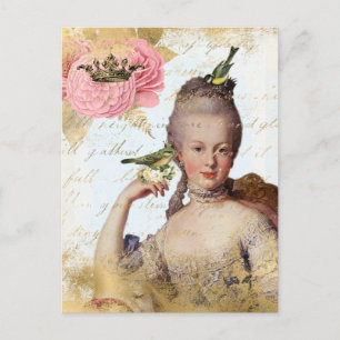 Vintage französisch Marie Antoinette shabby  Postkarte