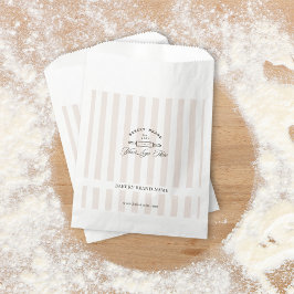 Vintage Französisch Rosa Elegante gestreifte Bäcke Geschenktütchen