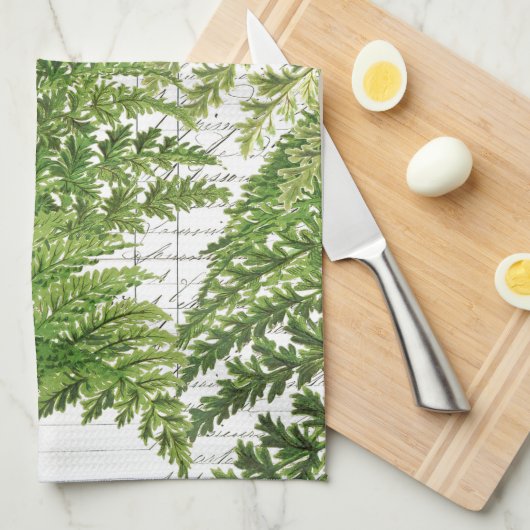 Vintage Französisch Script Kitchen Handtuch (Viertel Falte)