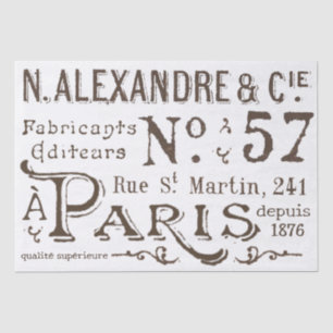 Vintage Französisch Typografie Decoupage Text Craf Seidenpapier