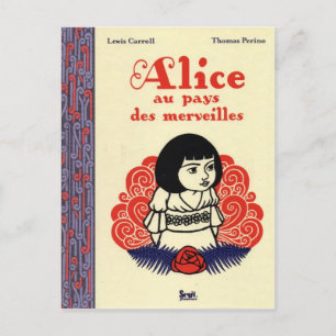 Vintage französische Alice im Wunderland Postkarte