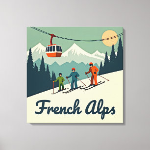 Vintage Französische Alpen: Nostalgische Kunstgale Leinwanddruck