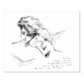 Vintage französische Angel-Woman-Schrift Gummistempel (Prägung)