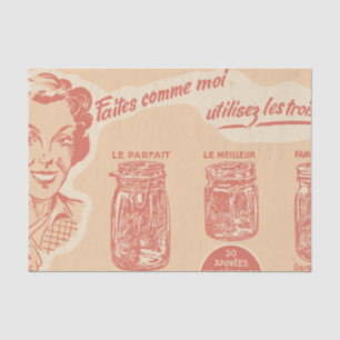 Vintage französische Anzeige für Maurer-Gläser Seidenpapier