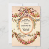 Vintage französische Aquarellweine Rose in Blumenw Einladung (Rückseite)