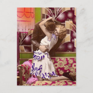 Vintage französische Art Deco Romantische Postkart Postkarte