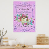 Vintage französische Bäckerei Chocolate Cake Adver Poster (Küche)