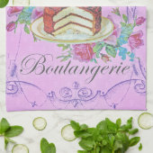 Vintage französische Bäckerei Schokolade Kuchen We Geschirrtuch (Gefaltet)