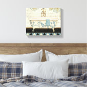 Vintage französische Badewanne Leinwanddruck (Insitu (Schlafzimmer))