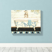 Vintage französische Badewanne Leinwanddruck (Insitu (Holzboden))