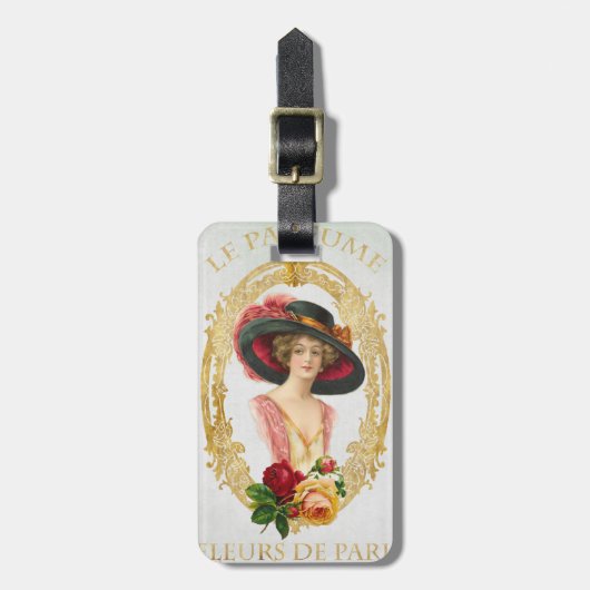 Vintage französische Bag-Tag Gepäckanhänger (Vorderseite vertikal)