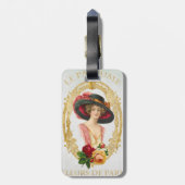Vintage französische Bag-Tag Gepäckanhänger (Rückseite vertikal)