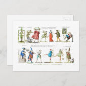 Vintage französische Ballet-Charaktere Postkarte (Vorne/Hinten)