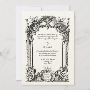 Vintage Französische Barock-Rokoko-Hochzeit Einladung