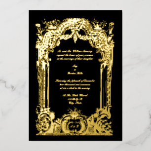 Vintage Französische Barock-Rokoko-Hochzeit Folieneinladung