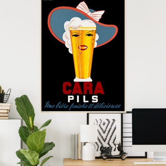 Vintage französische Bierwerbung Poster (Heimbüro)