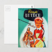 Vintage französische Bierwerbung Postkarte (Vorne/Hinten)