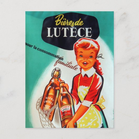 Vintage französische Bierwerbung Postkarte (Vorderseite)